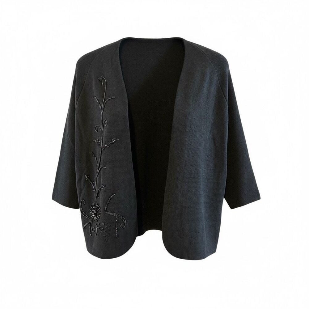 Vtg Cadillac Beaded Wool Cardigan 12 NWT Deadstock Quiet Luxury    Academia